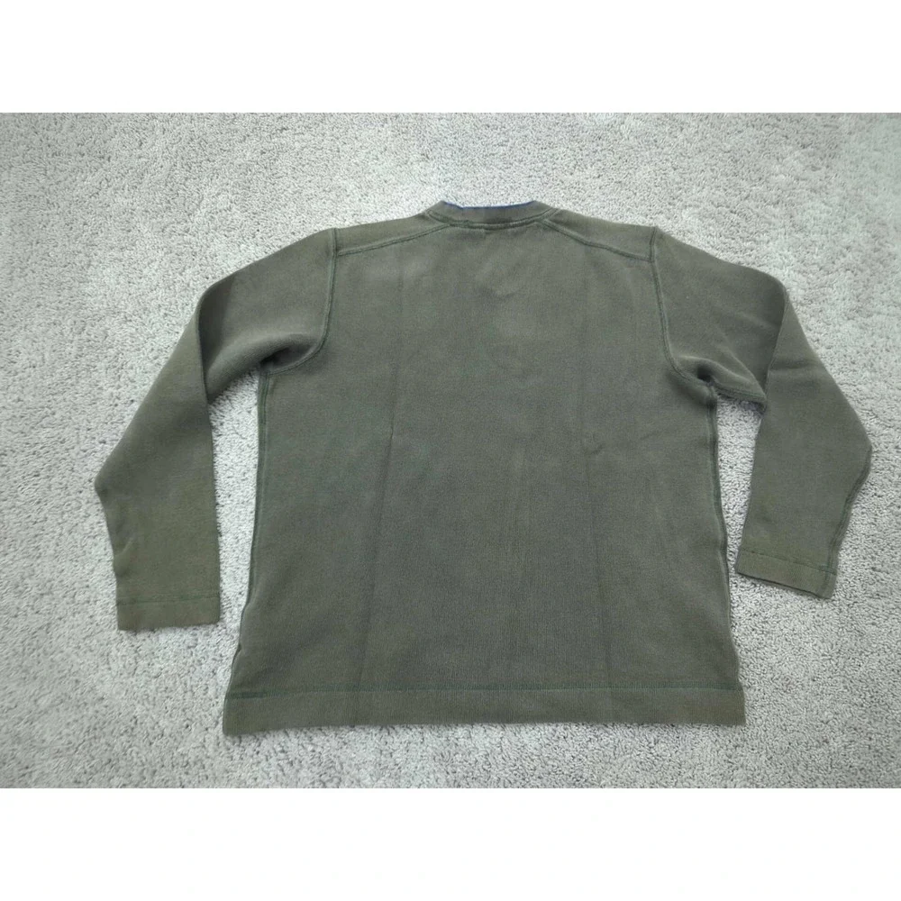 Eddie Bauer Pullover Sweater Mens Small Green Long‎ Sleeve 100% Cotton Ribbed - Picture 8 of 9
